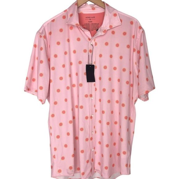 Alton Lane Mens XL Pink Grapefruit Summer Golf Performance Vacation Shirt Casual - Picture 1 of 8